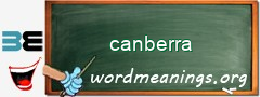 WordMeaning blackboard for canberra